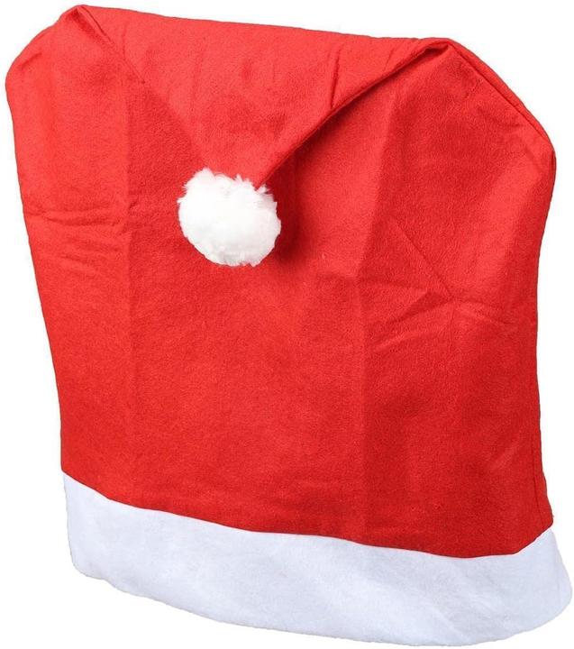 Produktbild Novaliv 12er Set Stuhlhussen Weihnachten I Rot I Nikolausmütze I Stuhlbezug Weihnachten Deko