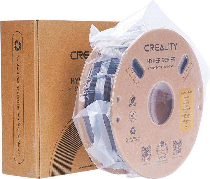 Actual product image Creality Filament PLA Hyper, Black, 1.75 mm, 1 kg (PLA, 1.75 mm, 1000 g, Black)
