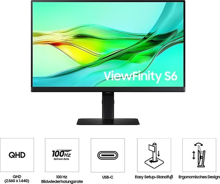 Produktbild Samsung ViewFinity S6 - S60UD (2560 x 1440 Pixel, 24")