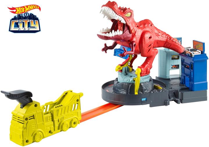 Image du produit Hot Wheels City T-Rex En Furie - Coffret Petites Voitures - 5 ans et +