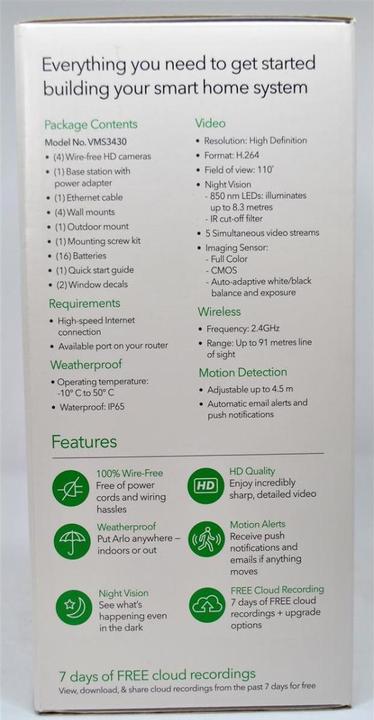 Actual product image Arlo VMS3430 set of 4 (1280 x 720 pixels)