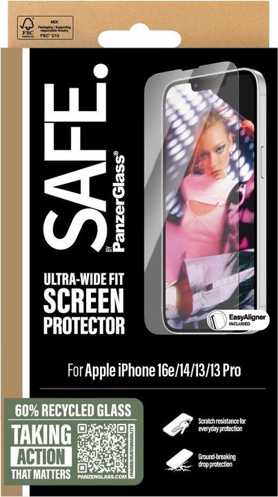 Actual product image PanzerGlass Safe. (1 Piece, Apple iPhone 14, Apple iPhone 13, Apple iPhone 16e, Apple iPhone 13 Pro)