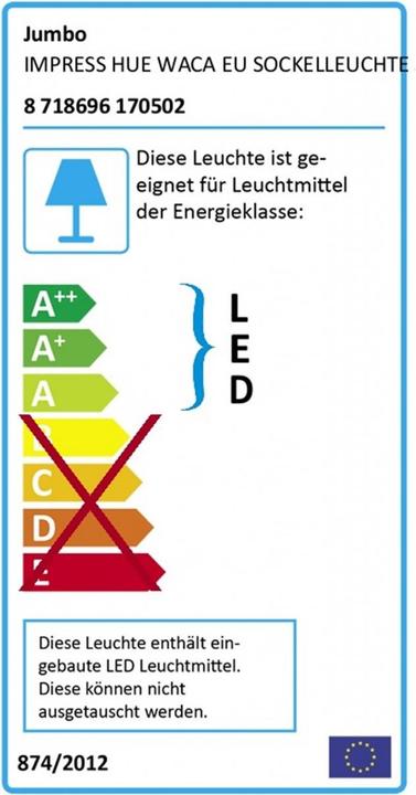 Label énergétique Philips Hue Impress (1200 lm, IP44)