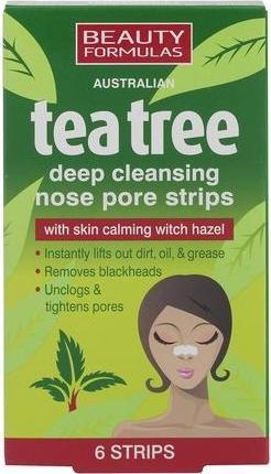 Actual product image Beauty Formulas Tea Tree Deep Cleansing Nose Pore Strips Deep Cleansing Nose Strips 6Pcs. (Cleaning cloths, 500 ml)
