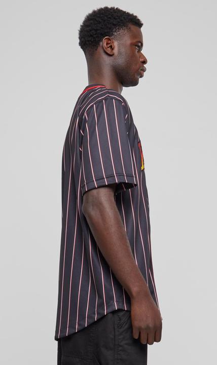 Actual product image Karl Kani KM233-003-1 KK Serif Pinstripe Baseball Shirt (L)