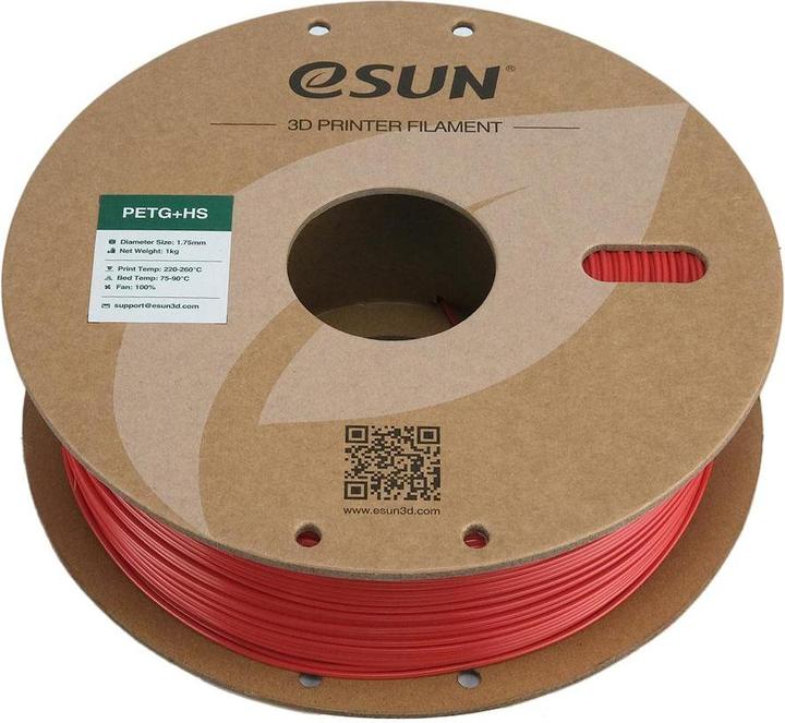 Actual product image eSUN EPETG+HS 1.75mm FIRE ENGINE RED 1kg (PETG, 1.75 mm, 1000 g, Red)
