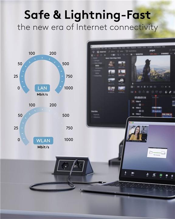 Produktbild Goobay Ethernet-Kabel USB-C auf RJ45 (USB 3.1, RJ45 (1x))