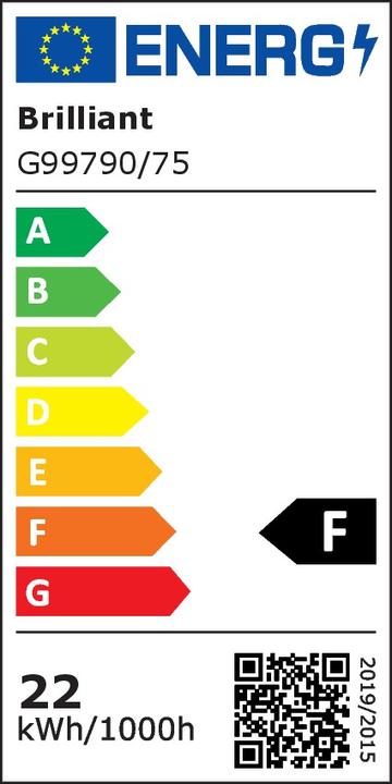 Energy Label Brilliant Brodsky LED ceiling light 38cm wood light/white (2500 lm)