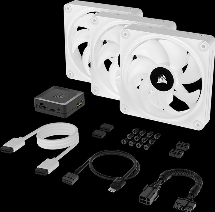 Immagine prodotto Corsair Ventola iCUE LINK QX120 RGB 120 mm PWM (bianca, starter kit) (120 mm, 3 x)