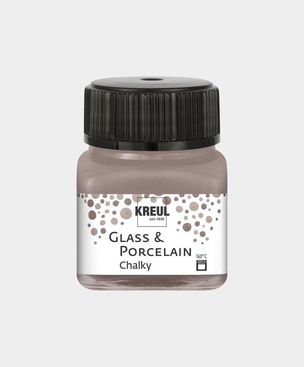 Image du produit Kreul Glass & Porcelain Chalky, peinture pour porcelaine et verre (Mocca doux, 20 ml)