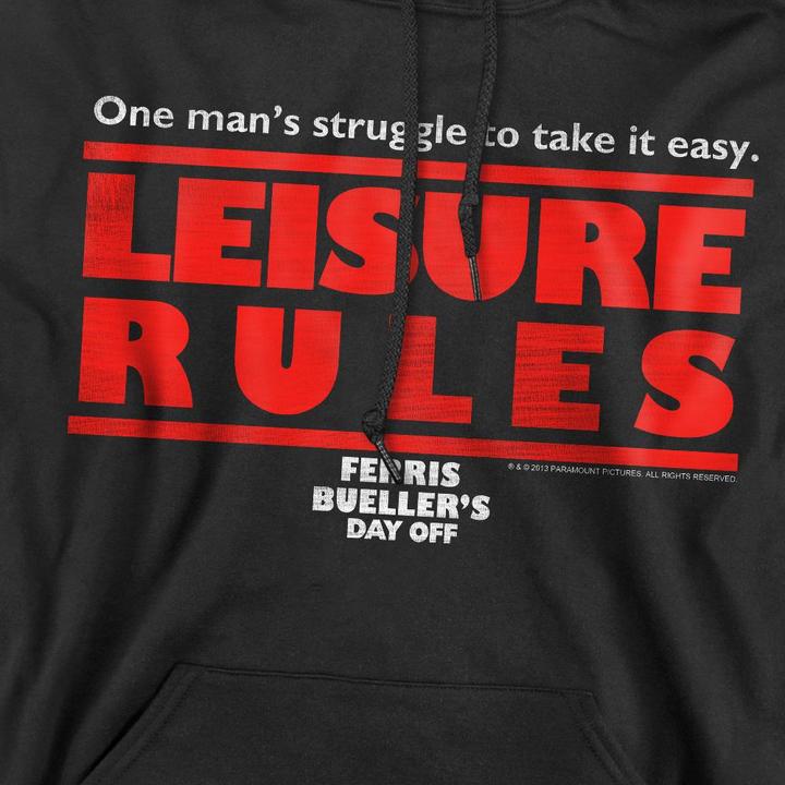 Immagine prodotto Ferris Bueller´s Day Off Ferris Bueller's Day Off Leisure Rules Felpa con Cappuccio Uomo (XL)