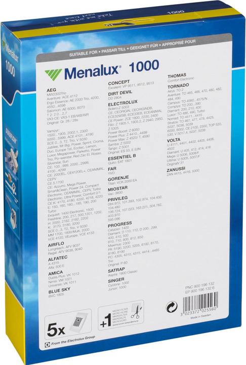 Valeurs nutritives et ingrédients Menalux 1000 (5 x)