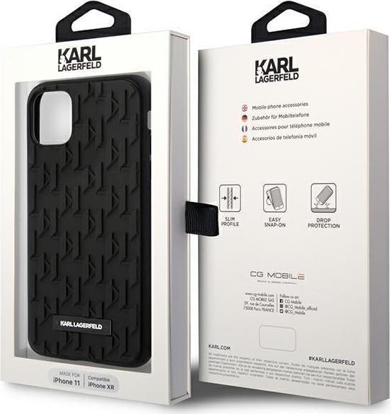 Produktbild Karl Lagerfeld KLHCN61RUPKLPK iPhone 11 / Xr 6.1" hardcase czarny/black 3D Monogram (Apple iPhone XR)