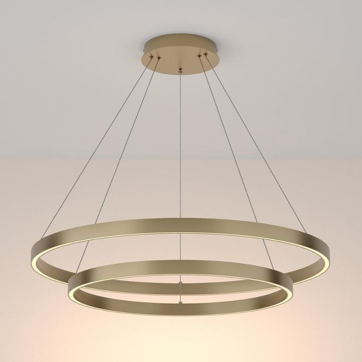 Actual product image Maytoni Rim LED pendant light, pendant light 2x 88W brass 85Ra warm white (2600 lm)