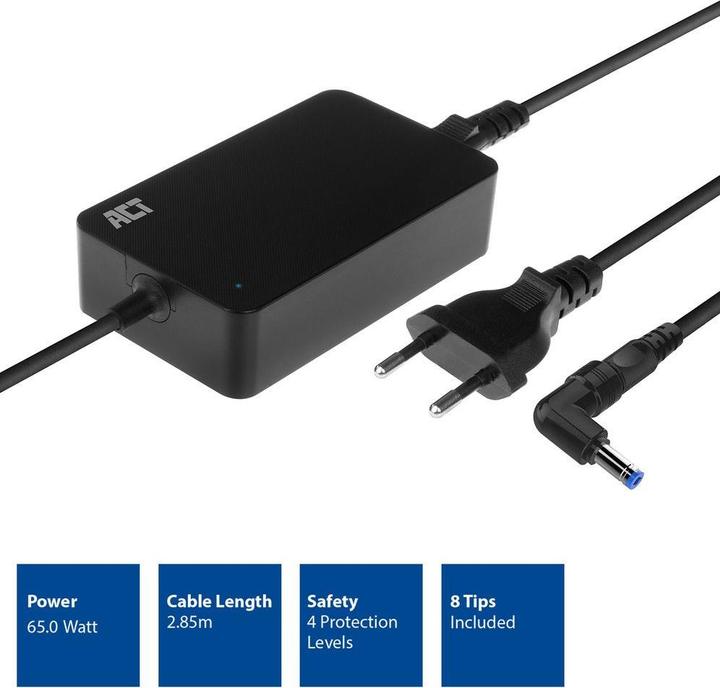 Immagine prodotto Caricabatterie per laptop di dimensioni ridotte 65W (per laptop fino a 15,6 pollici) (65 W)