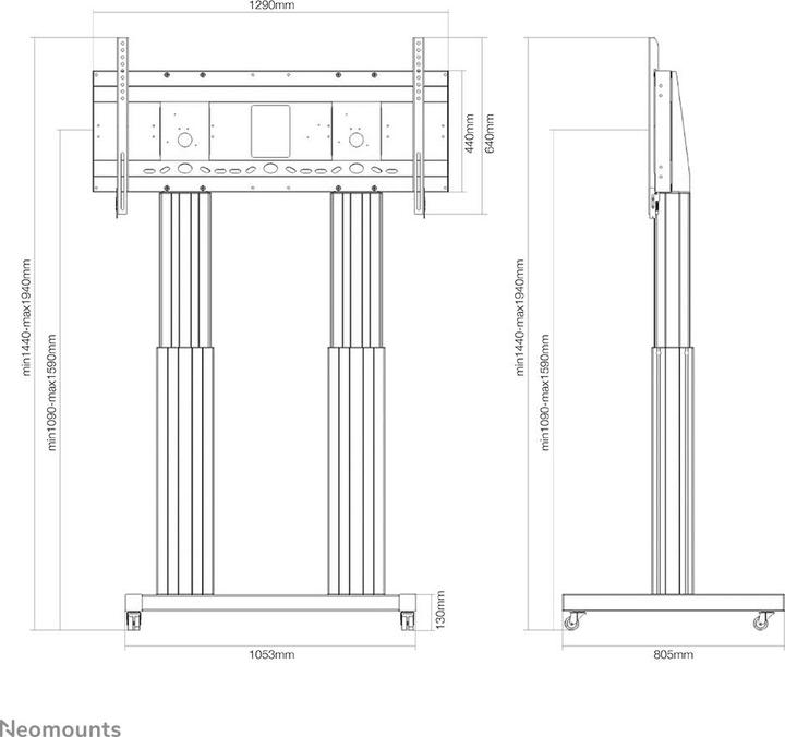 Produktbild Neomounts PLASMA-M2600BLACK ist ein Mobiler Bodenständer für Flachbild-Fernseher bis. (31", 250 kg)