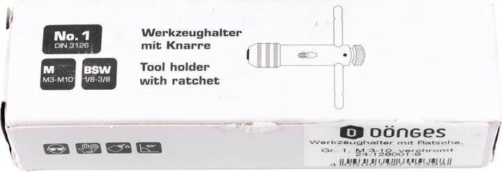 Image du produit Dönges Porte-outils avec cliquet, pour tarauds M 3 - M 10