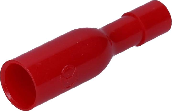 Produktbild Kalitec 10 Stück RHVR4 Rundsteckhülsen rot 0,5mm - 1,5mm² I isoliert I 4mm Durchmesser I 23mm lang I