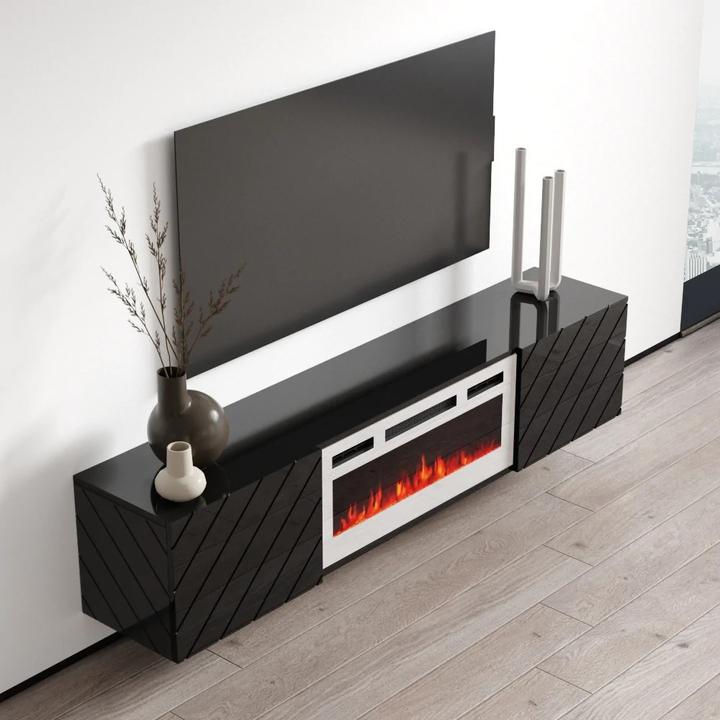 Immagine prodotto Cama Armadio RTV LUXE 182 6x34 5x37 5 nero/nero lucido + camino bianco