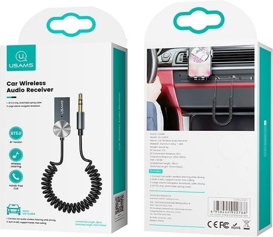 Image du produit Usams Adaptateur audio Bluetooth 5.0 USB-AUX szary/tarnish SJ464JSQ01 (US-SJ464) (Emetteur & Récepteur)