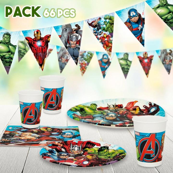 Produktbild Set Partyartikel The Avengers 66 Stücke