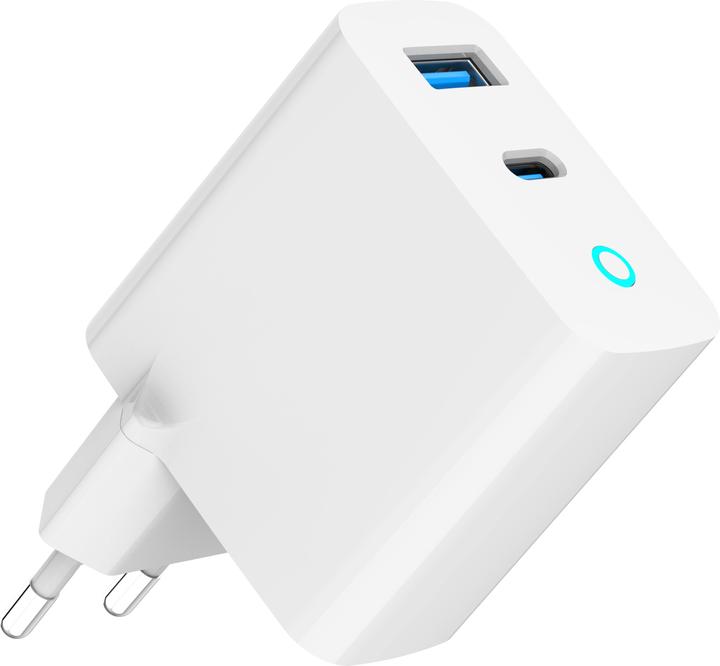 Produktbild Gembird Chargeur secteur - 1x USB-C + 1x USB-A 45W (Blanc) (45 W)