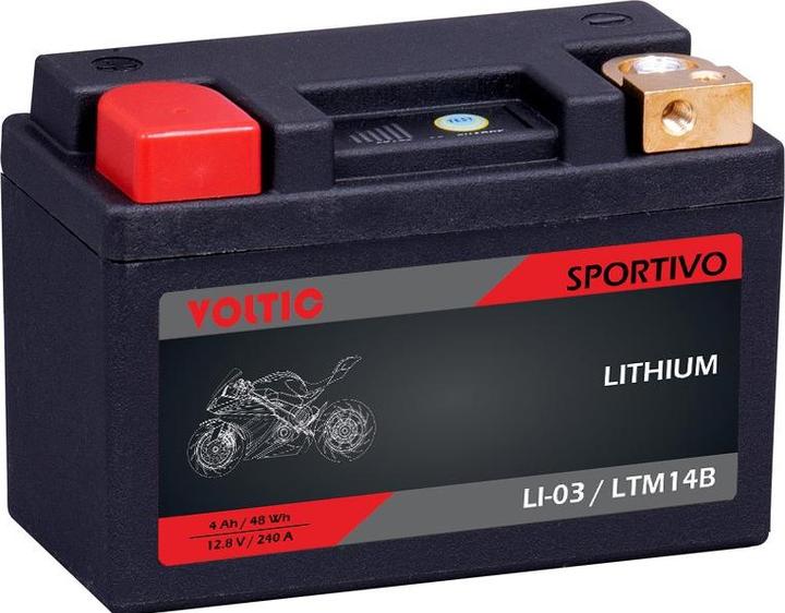Produktbild Voltic Sportivo LI-03 YTZ10-S Lithium 4Ah Motorradbatterie LTM14B (12 V, 9.10 Ah, 240 A)