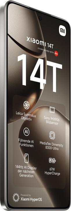 Actual product image Xiaomi 14T (256 GB, Titan Gray, 6.67", Dual SIM, 50 Mpx, 5G)