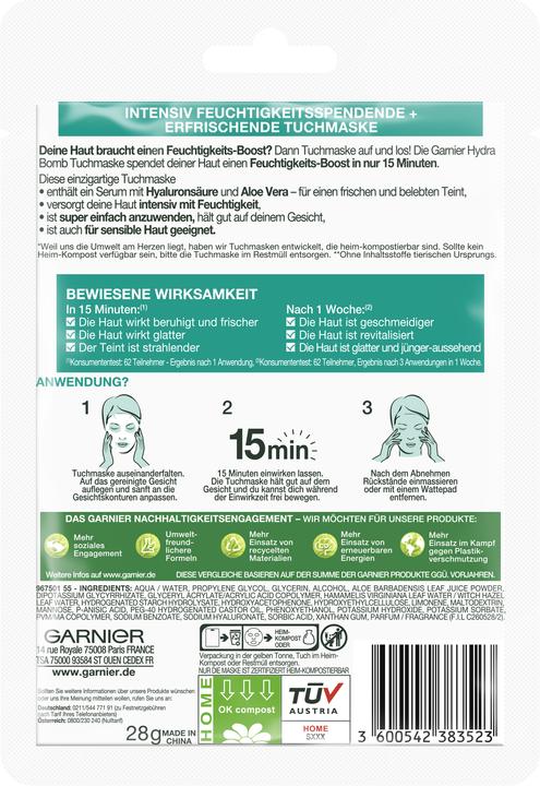 Actual product image Garnier Tissue Mask