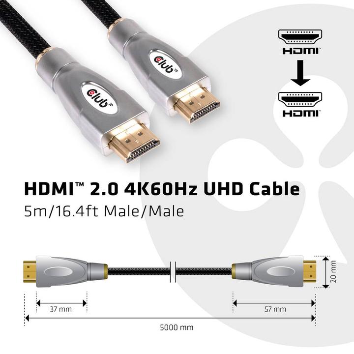 Produktbild Club 3D HDMI (Typ A) — HDMI (Typ A) (5 m, HDMI)
