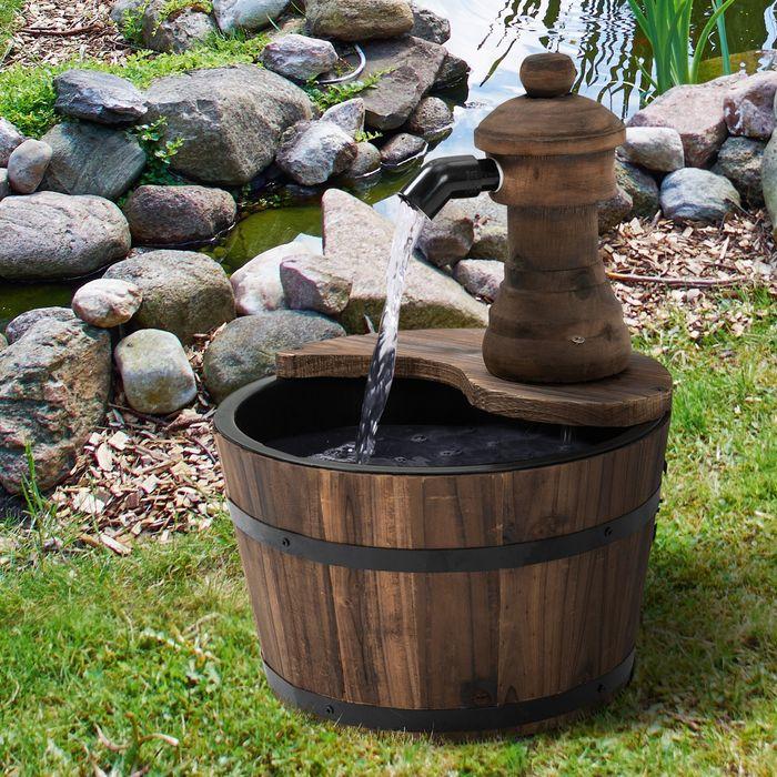 Produktbild Swisshandel24 Gartenbrunnen, Tannenholz + Metall Naturholz