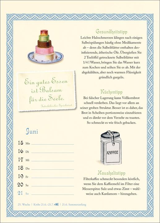 Immagine prodotto Harenberg Was Grossmutter noch wusste Wochenkalender 2026 - mit Tipps für Haushalt, Gesundheit und Garte (Tedesco)