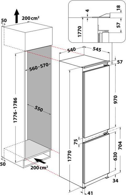 Produktbild Hotpoint Ariston Eingebauter kühlschrank 56cm 273 Lt E (273 l)