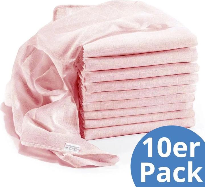 Produktbild Makian Mullwindeln & Mulltücher Mullwindel / Mulltuch 10er Pack 80 x 80 cm - Puder (80 cm, 80 cm)
