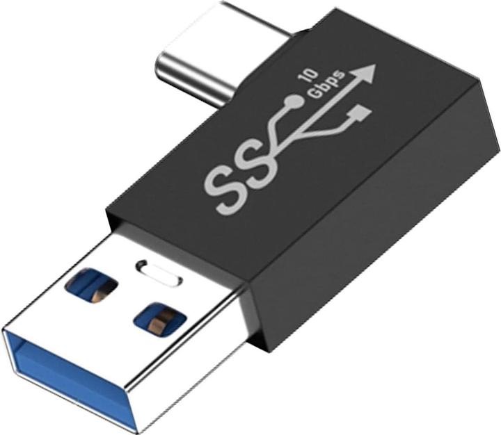 Produktbild PowerGuard USB-A zu USB-C 90 Grad Winkel rechts Adapter