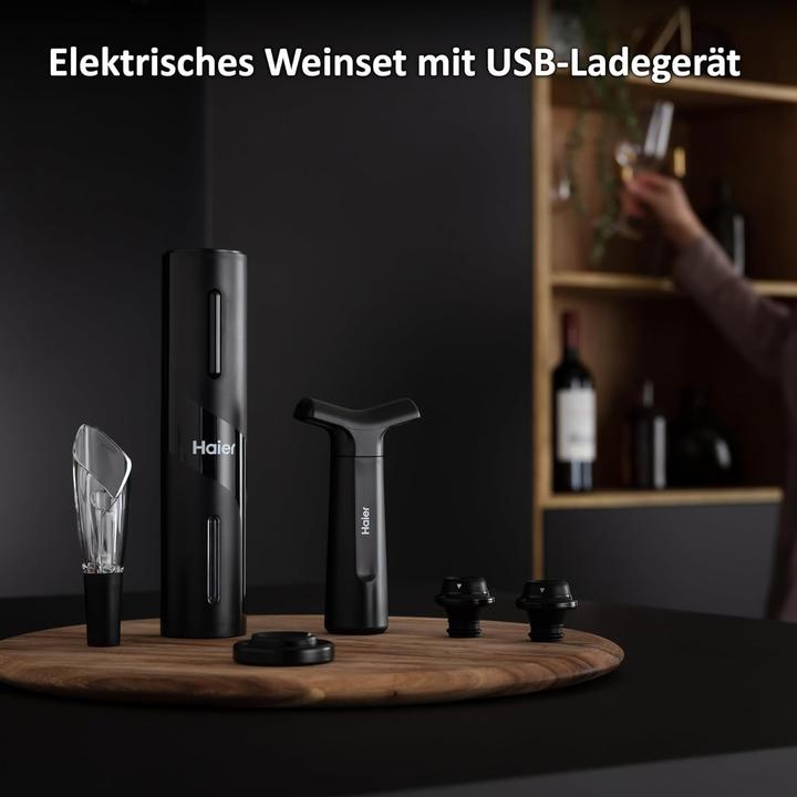 Produktbild Haier Elektrisches Weinset mit USB Stick (Weinbelüfter, Weinpumpe)