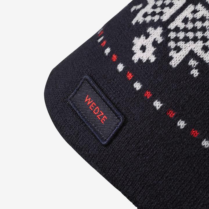Produktbild Wedze Skimütze Erwachsene - Jacquard weiss/blau (M)