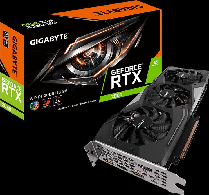 Image du produit Gigabyte GeForce RTX 2080 Windforce OC 8G (8 Go)