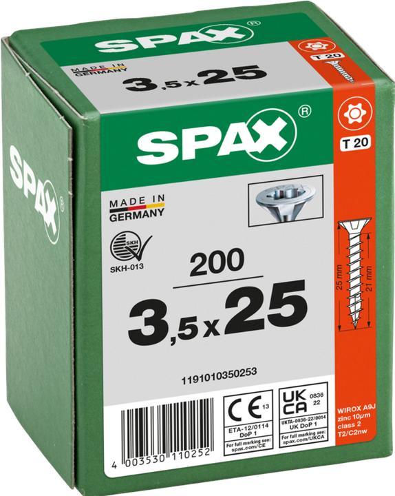 Actual product image Spax Universal screws 3.5 x 25 mm, 200 pieces (200 Screws per piece)