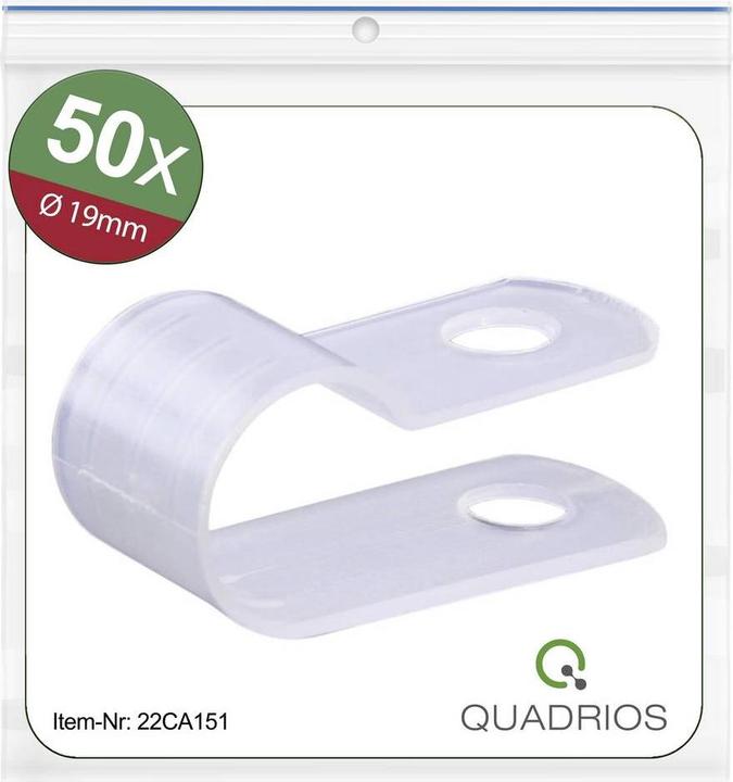 Actual product image Quadrios 22CA151 Fixing clamp screwable 22CA151 Bundle Ø range 19 mm (max) Natural 1 set
