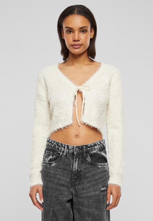 Actual product image Urban Classics Ladies Tied Cropped Feather Cardigan - 117653 (4XL)