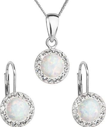 Evolution Group - Glittering jewelry set with Preciosa crystals 39160.1 & white s.opal (earrings.