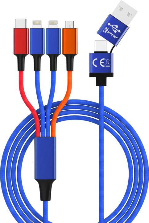 Actual product image Smrter Hydra ELITE 6in1 nylon charging cable type Lightning, multi retail (1.20 m, USB 3.2 Gen 1)