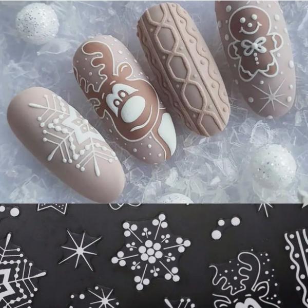 Immagine prodotto Nagellack24 Nail Art Sticker autoadesivo - Bianco Natale