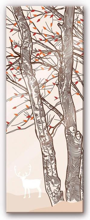 Actual product image Trenddeko Deer in forest illustration - panorama (75 x 200 cm)
