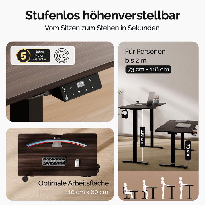 Image du produit Casaria Bureau (110 x 60 x 118 cm)