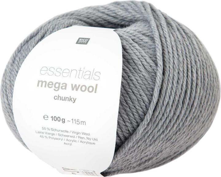 Produktbild Rico Design Wolle Essentials Mega Wool chunky 100 g, Hellgrau (125 m)