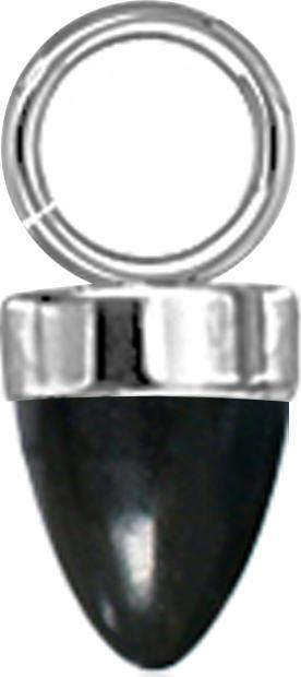 Star Piercing Anhänger silber ein Kegel schwarzer Onyx Stein (ohne Messing, Chirurgenstahl 316L, Mineralisch)