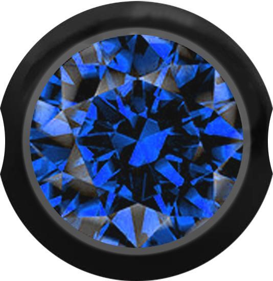 Image du produit Star Piercing Ball Closure Boule noire avec cristal bleu foncé (sans laiton)