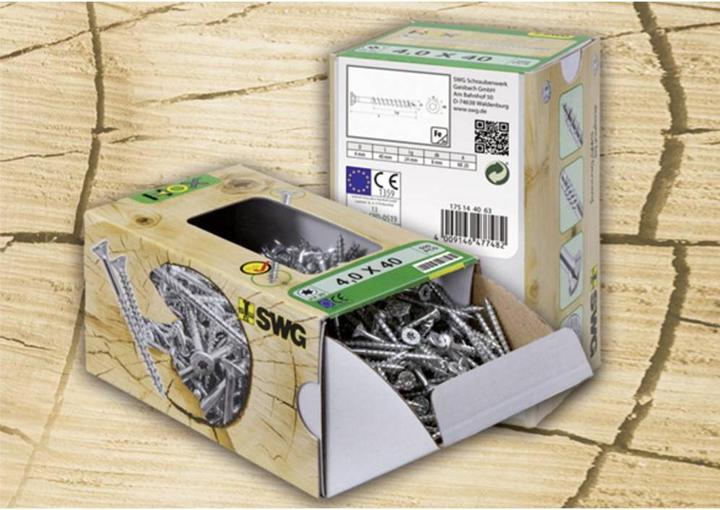 Image du produit SWG Vis à denture intérieure multi-dents HOX avec embout 4.5 x 80 acier zingué, ETA homologué (75 Vis par pièce)